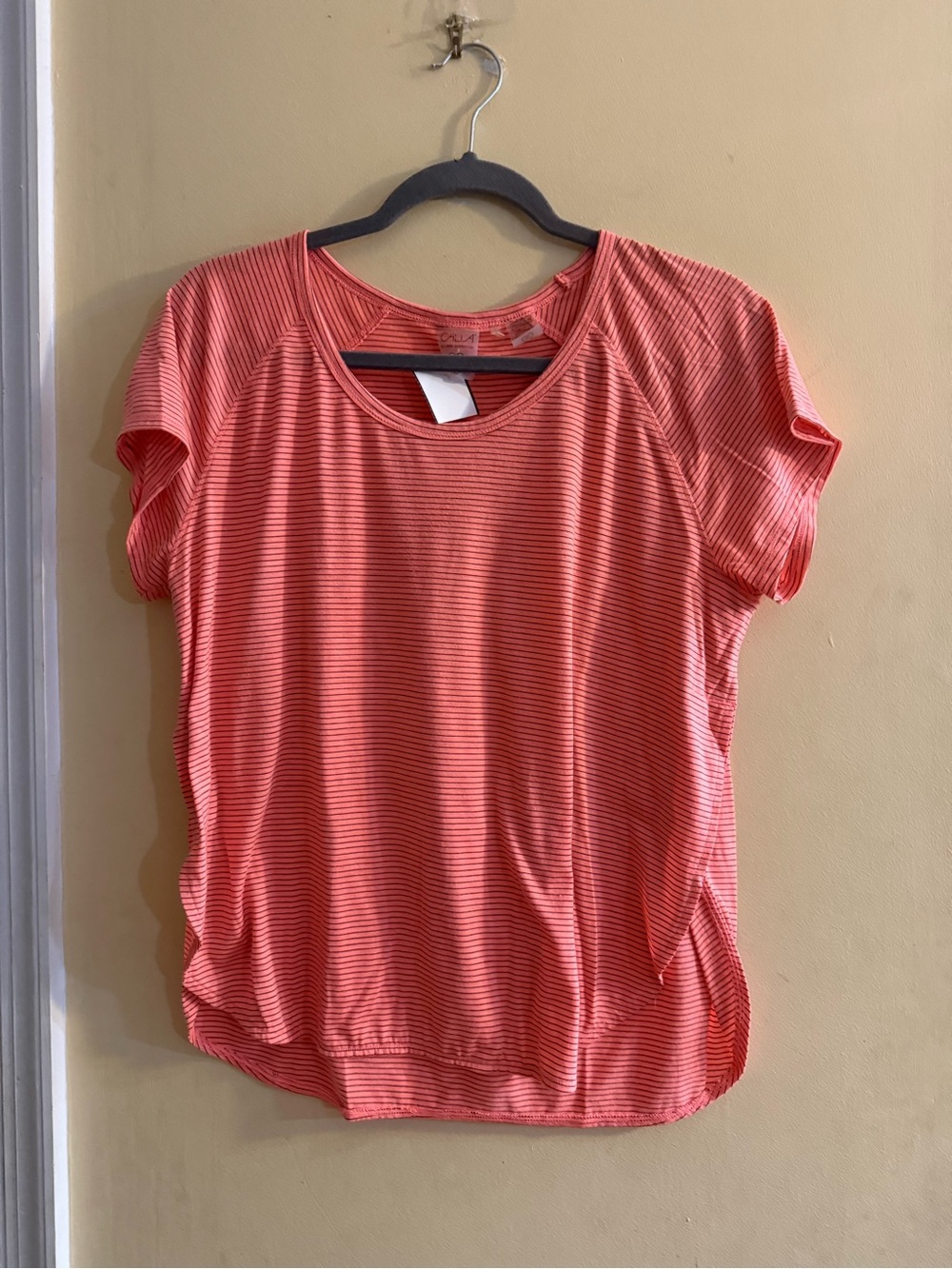 CALIA Women’s Coral Stripe Short Sleeve Tee, XS